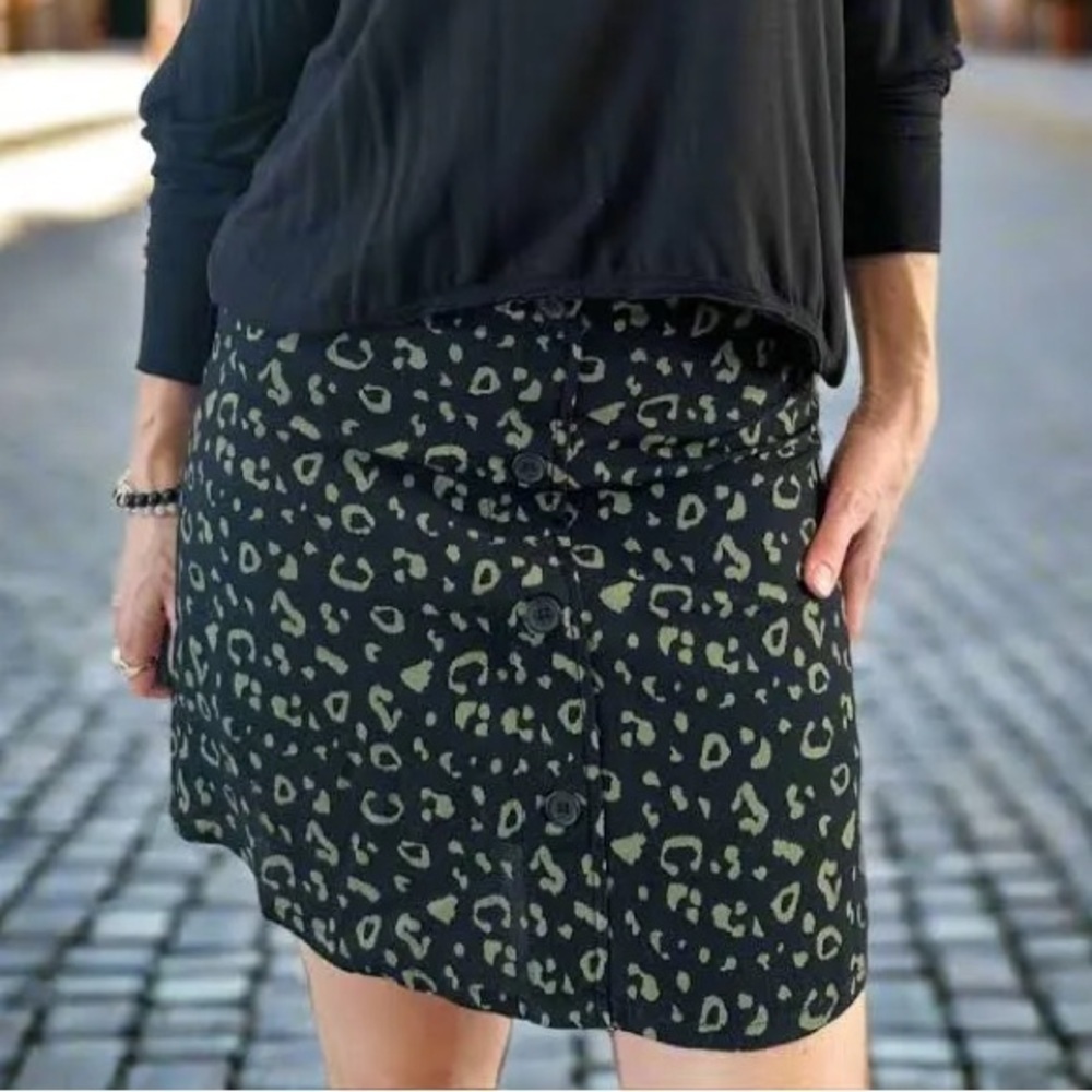 JACKSON ROWE Figary Black Leopard Mini Skirt